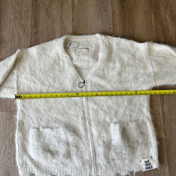 FREE PEOPLE Women's We The Free Teddy Cardi Size S In White Alyssum Combo - Picture 9 of 14